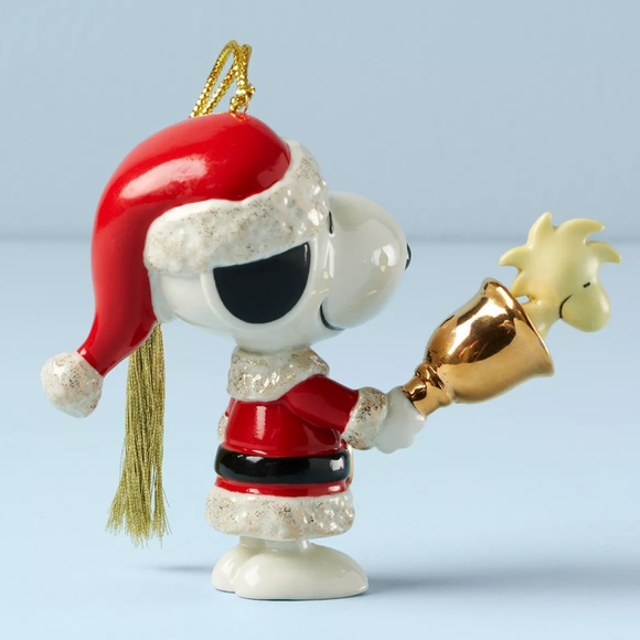 NEW 2023 Lenox Snoopy & Woodstock Ringing Bell Christmas Ornament - Picture 4 of 6